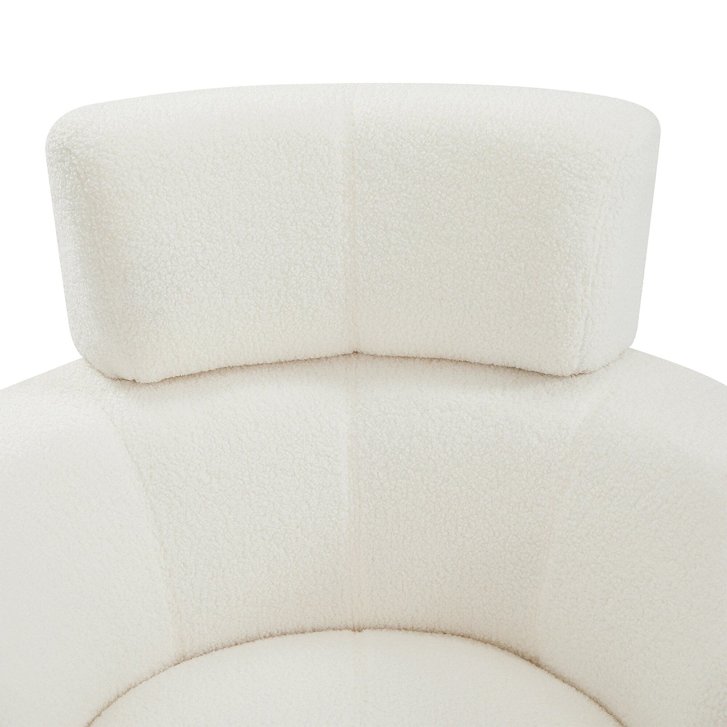 Roomfitters 360Â° Upholstered Swivel Barrel Accent Chair with Adjustable Headrest for Living Room