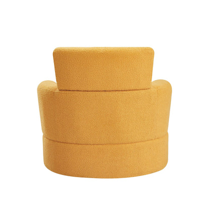 Roomfitters 360Â° Upholstered Swivel Barrel Accent Chair with Adjustable Headrest for Living Room