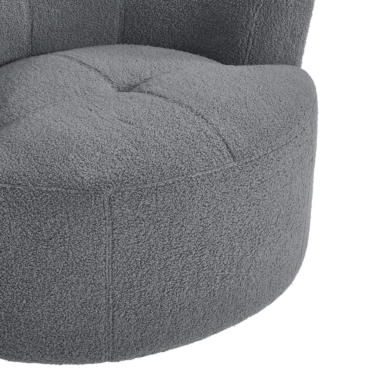 Roomfitters 360Â° Upholstered Swivel Barrel Accent Chair with Adjustable Headrest for Living Room