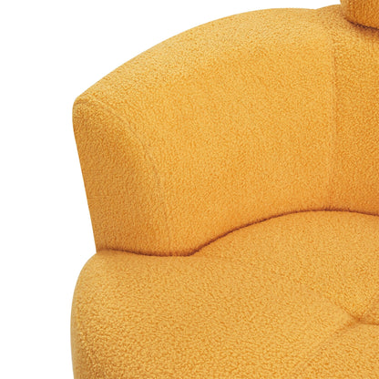 Roomfitters 360Â° Upholstered Swivel Barrel Accent Chair with Adjustable Headrest for Living Room