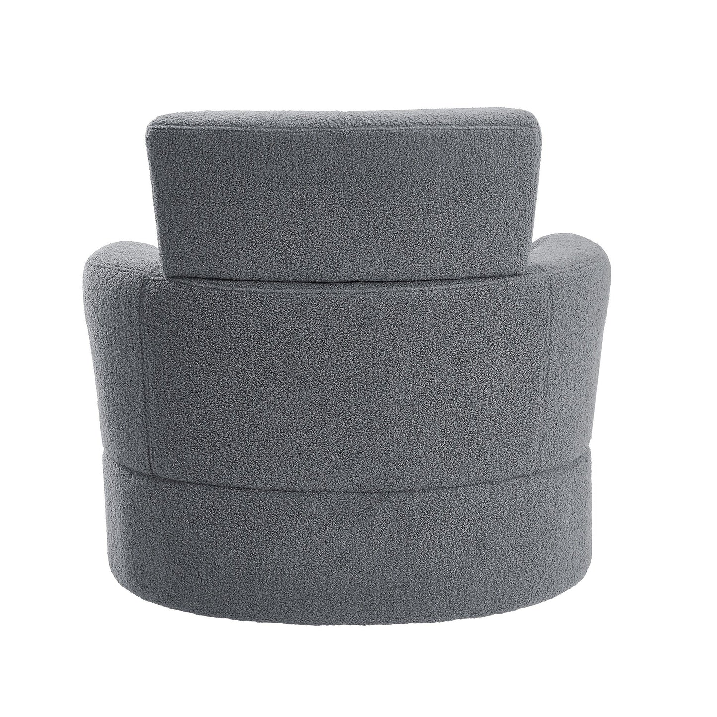 Roomfitters 360Â° Upholstered Swivel Barrel Accent Chair with Adjustable Headrest for Living Room