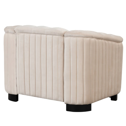 Roomfitters 41.5 Velvet Upholstered Accent Sofa Chair with Thick Removable Cushion Modern Single Couch