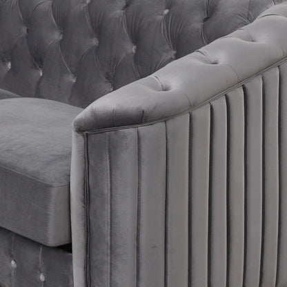 Roomfitters 41.5 Velvet Upholstered Accent Sofa Chair with Thick Removable Cushion Modern Single Couch