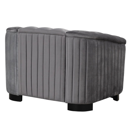 Roomfitters 41.5 Velvet Upholstered Accent Sofa Chair with Thick Removable Cushion Modern Single Couch