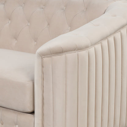 Roomfitters 41.5 Velvet Upholstered Accent Sofa Chair with Thick Removable Cushion Modern Single Couch
