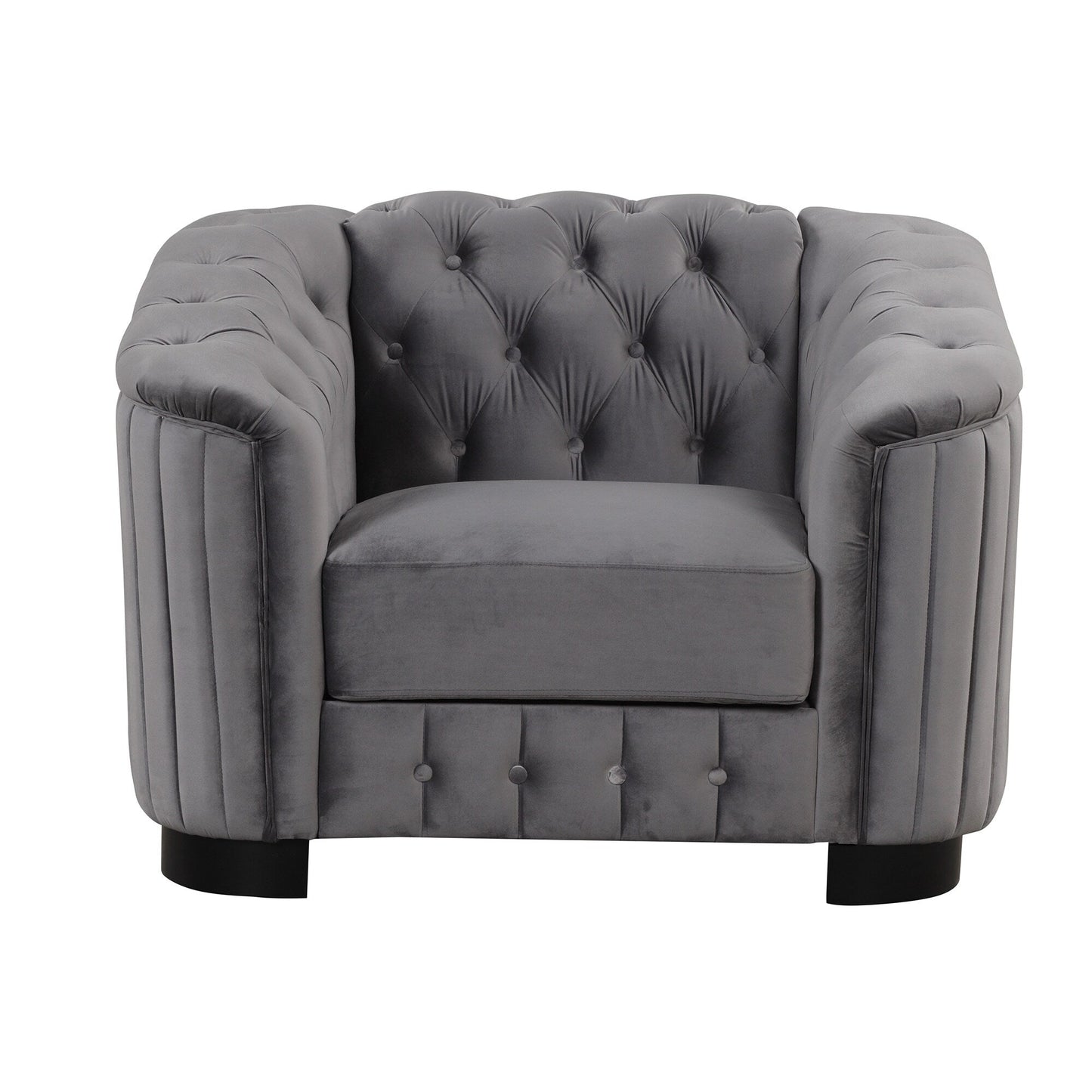 Roomfitters 41.5 Velvet Upholstered Accent Sofa Chair with Thick Removable Cushion Modern Single Couch
