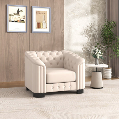 Roomfitters 41.5 Velvet Upholstered Accent Sofa Chair with Thick Removable Cushion Modern Single Couch