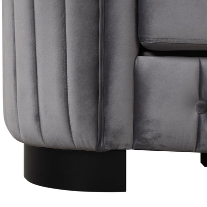 Roomfitters 41.5 Velvet Upholstered Accent Sofa Chair with Thick Removable Cushion Modern Single Couch
