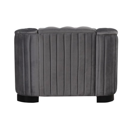 Roomfitters 41.5 Velvet Upholstered Accent Sofa Chair with Thick Removable Cushion Modern Single Couch