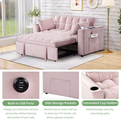 Roomfitters 58 4-1 Multi-functional Sofa Bed with Cup Holder and USB Port for Living Room or Apartments