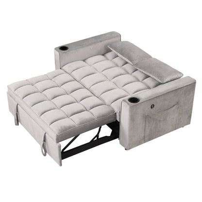 Roomfitters 58 4-1 Multi-functional Sofa Bed with Cup Holder and USB Port for Living Room or Apartments