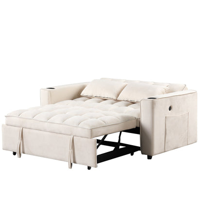 Roomfitters 58 4-1 Multi-functional Sofa Bed with Cup Holder and USB Port for Living Room or Apartments