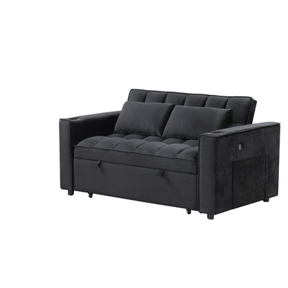 Roomfitters 58 4-1 Multi-functional Sofa Bed with Cup Holder and USB Port for Living Room or Apartments