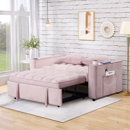 Roomfitters 58 4-1 Multi-functional Sofa Bed with Cup Holder and USB Port for Living Room or Apartments