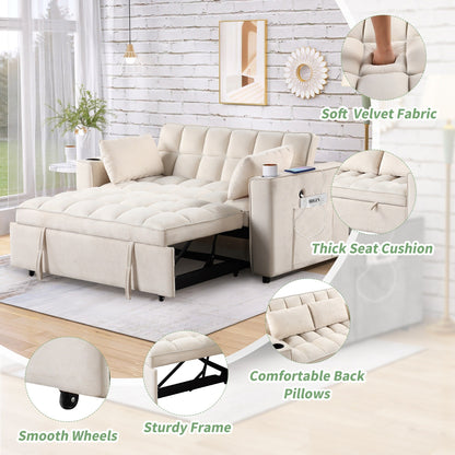 Roomfitters 58 4-1 Multi-functional Sofa Bed with Cup Holder and USB Port for Living Room or Apartments