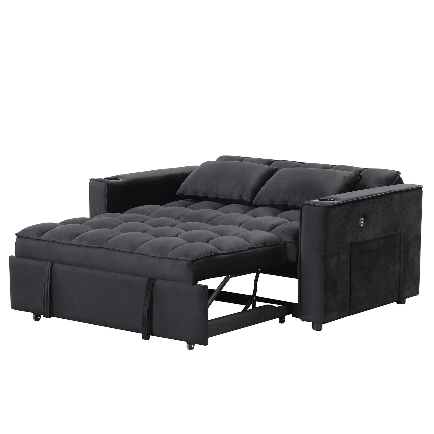 Roomfitters 58 4-1 Multi-functional Sofa Bed with Cup Holder and USB Port for Living Room or Apartments