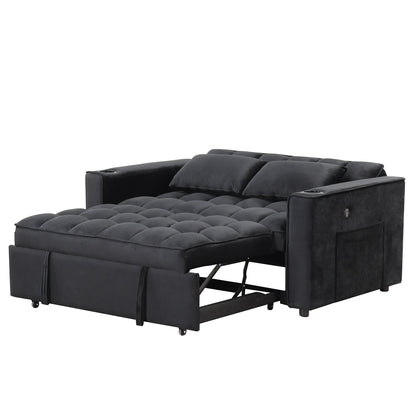 Roomfitters 58 4-1 Multi-functional Sofa Bed with Cup Holder and USB Port for Living Room or Apartments