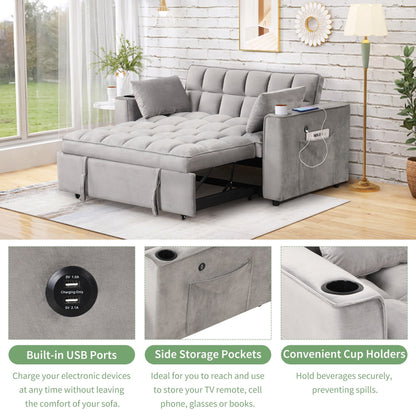 Roomfitters 58 4-1 Multi-functional Sofa Bed with Cup Holder and USB Port for Living Room or Apartments