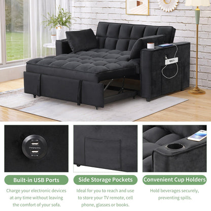 Roomfitters 58 4-1 Multi-functional Sofa Bed with Cup Holder and USB Port for Living Room or Apartments