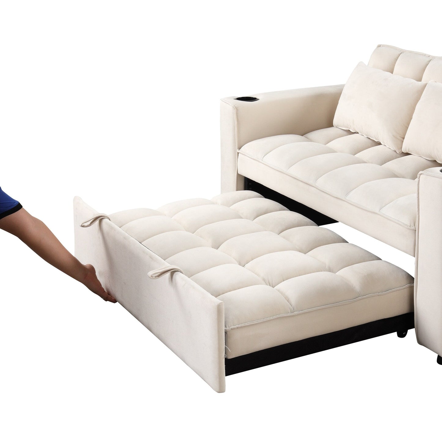 Roomfitters 58 4-1 Multi-functional Sofa Bed with Cup Holder and USB Port for Living Room or Apartments