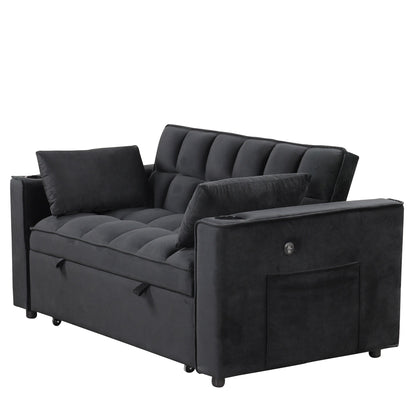 Roomfitters 58 4-1 Multi-functional Sofa Bed with Cup Holder and USB Port for Living Room or Apartments