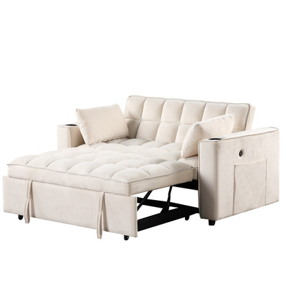 Roomfitters 58 4-1 Multi-functional Sofa Bed with Cup Holder and USB Port for Living Room or Apartments
