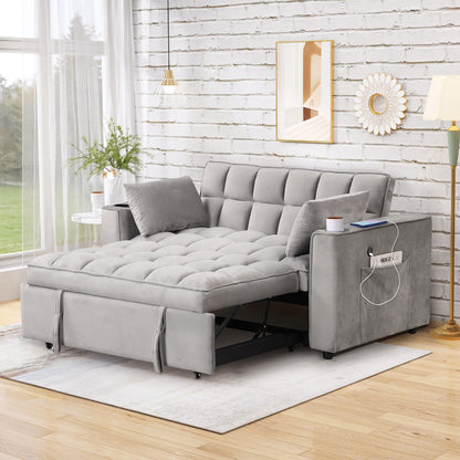 Roomfitters 58 4-1 Multi-functional Sofa Bed with Cup Holder and USB Port for Living Room or Apartments