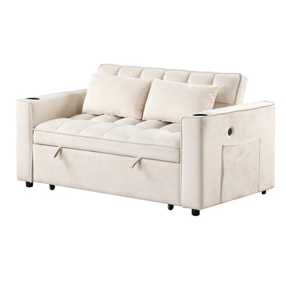 Roomfitters 58 4-1 Multi-functional Sofa Bed with Cup Holder and USB Port for Living Room or Apartments