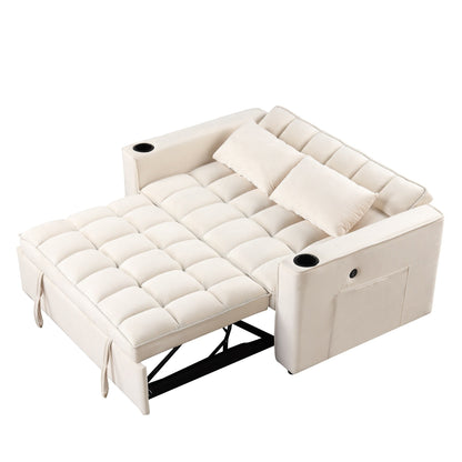 Roomfitters 58 4-1 Multi-functional Sofa Bed with Cup Holder and USB Port for Living Room or Apartments