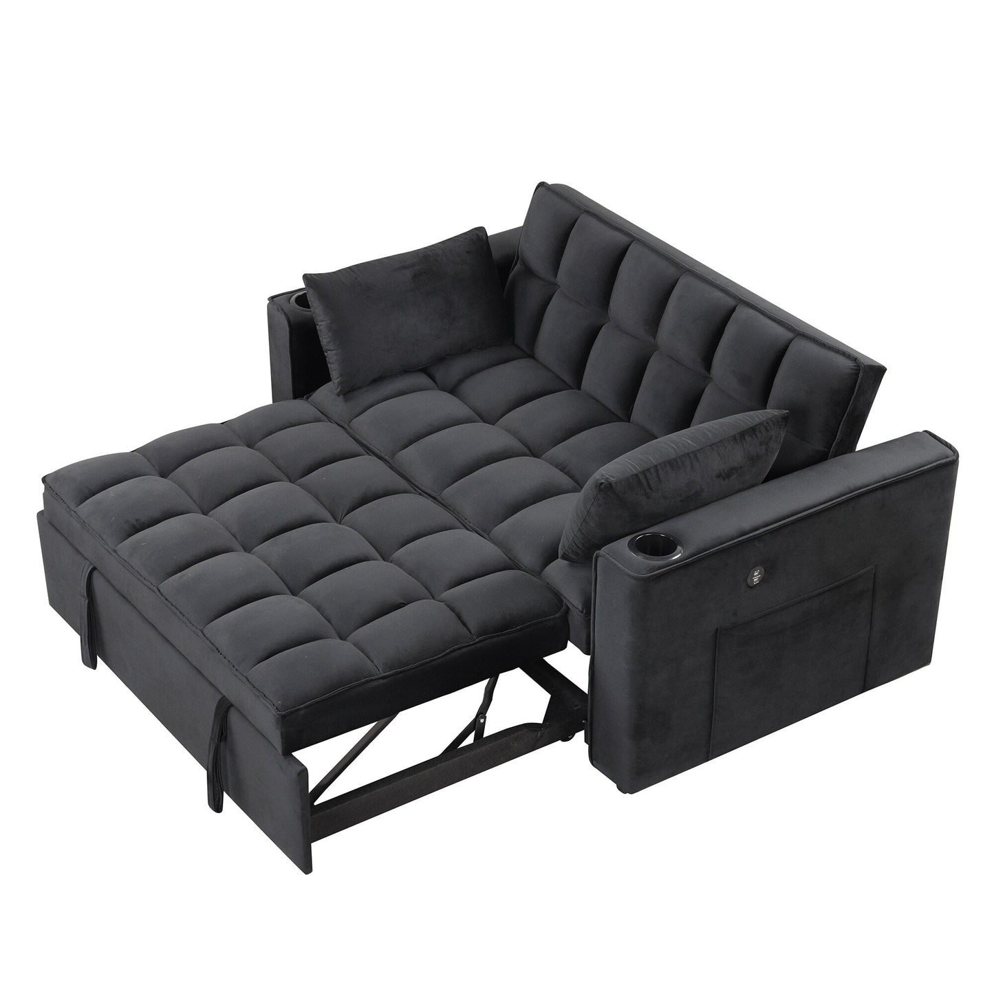 Roomfitters 58 4-1 Multi-functional Sofa Bed with Cup Holder and USB Port for Living Room or Apartments