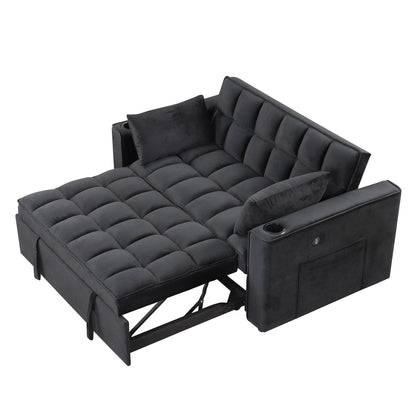 Roomfitters 58 4-1 Multi-functional Sofa Bed with Cup Holder and USB Port for Living Room or Apartments