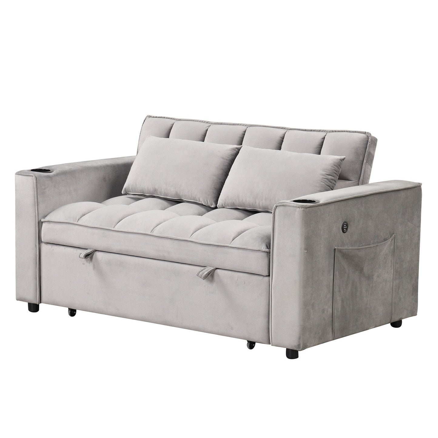 Roomfitters 58 4-1 Multi-functional Sofa Bed with Cup Holder and USB Port for Living Room or Apartments
