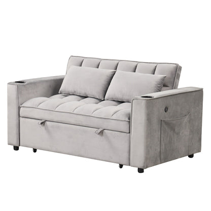 Roomfitters 58 4-1 Multi-functional Sofa Bed with Cup Holder and USB Port for Living Room or Apartments