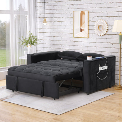 Roomfitters 58 4-1 Multi-functional Sofa Bed with Cup Holder and USB Port for Living Room or Apartments