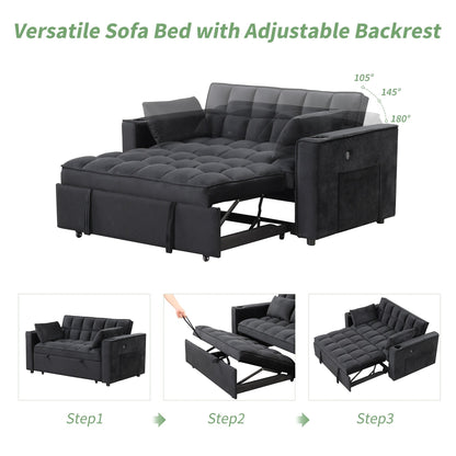 Roomfitters 58 4-1 Multi-functional Sofa Bed with Cup Holder and USB Port for Living Room or Apartments