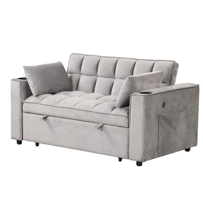 Roomfitters 58 4-1 Multi-functional Sofa Bed with Cup Holder and USB Port for Living Room or Apartments