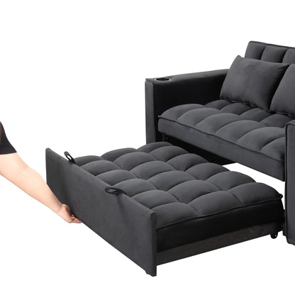 Roomfitters 58 4-1 Multi-functional Sofa Bed with Cup Holder and USB Port for Living Room or Apartments