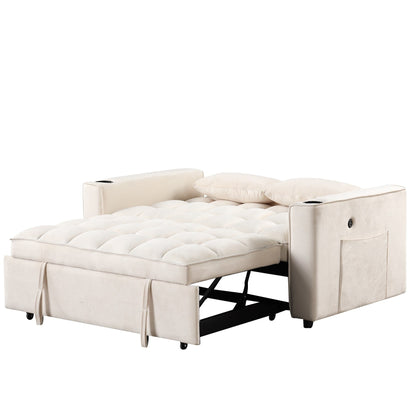 Roomfitters 58 4-1 Multi-functional Sofa Bed with Cup Holder and USB Port for Living Room or Apartments