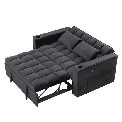 Roomfitters 58 4-1 Multi-functional Sofa Bed with Cup Holder and USB Port for Living Room or Apartments