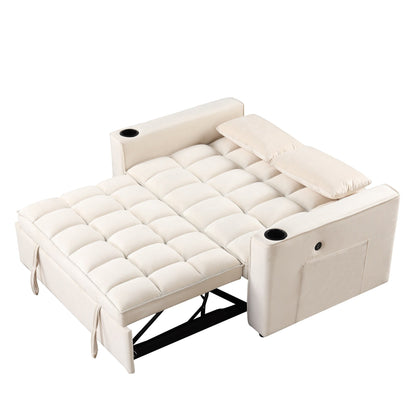 Roomfitters 58 4-1 Multi-functional Sofa Bed with Cup Holder and USB Port for Living Room or Apartments