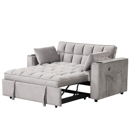 Roomfitters 58 4-1 Multi-functional Sofa Bed with Cup Holder and USB Port for Living Room or Apartments