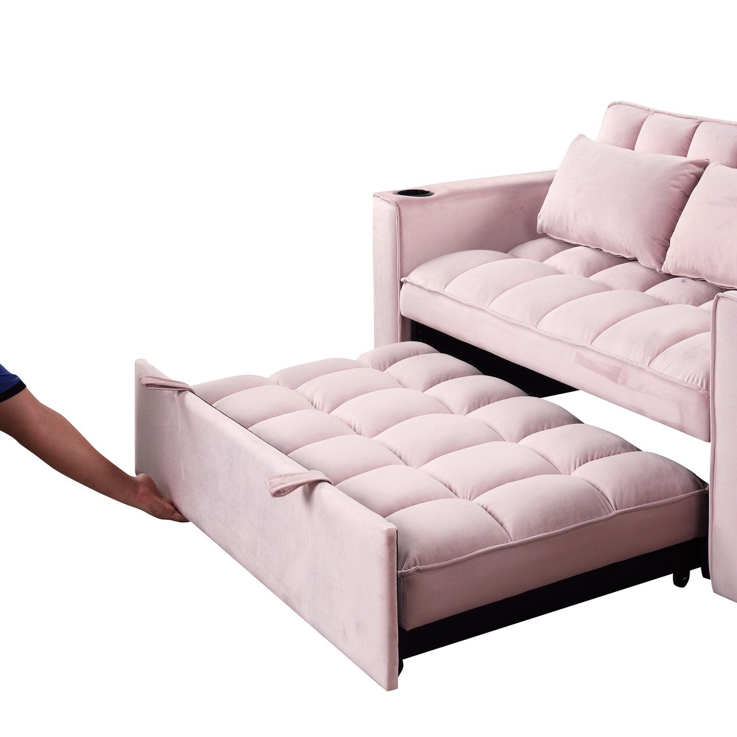 Roomfitters 58 4-1 Multi-functional Sofa Bed with Cup Holder and USB Port for Living Room or Apartments