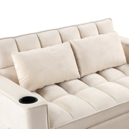 Roomfitters 58 4-1 Multi-functional Sofa Bed with Cup Holder and USB Port for Living Room or Apartments