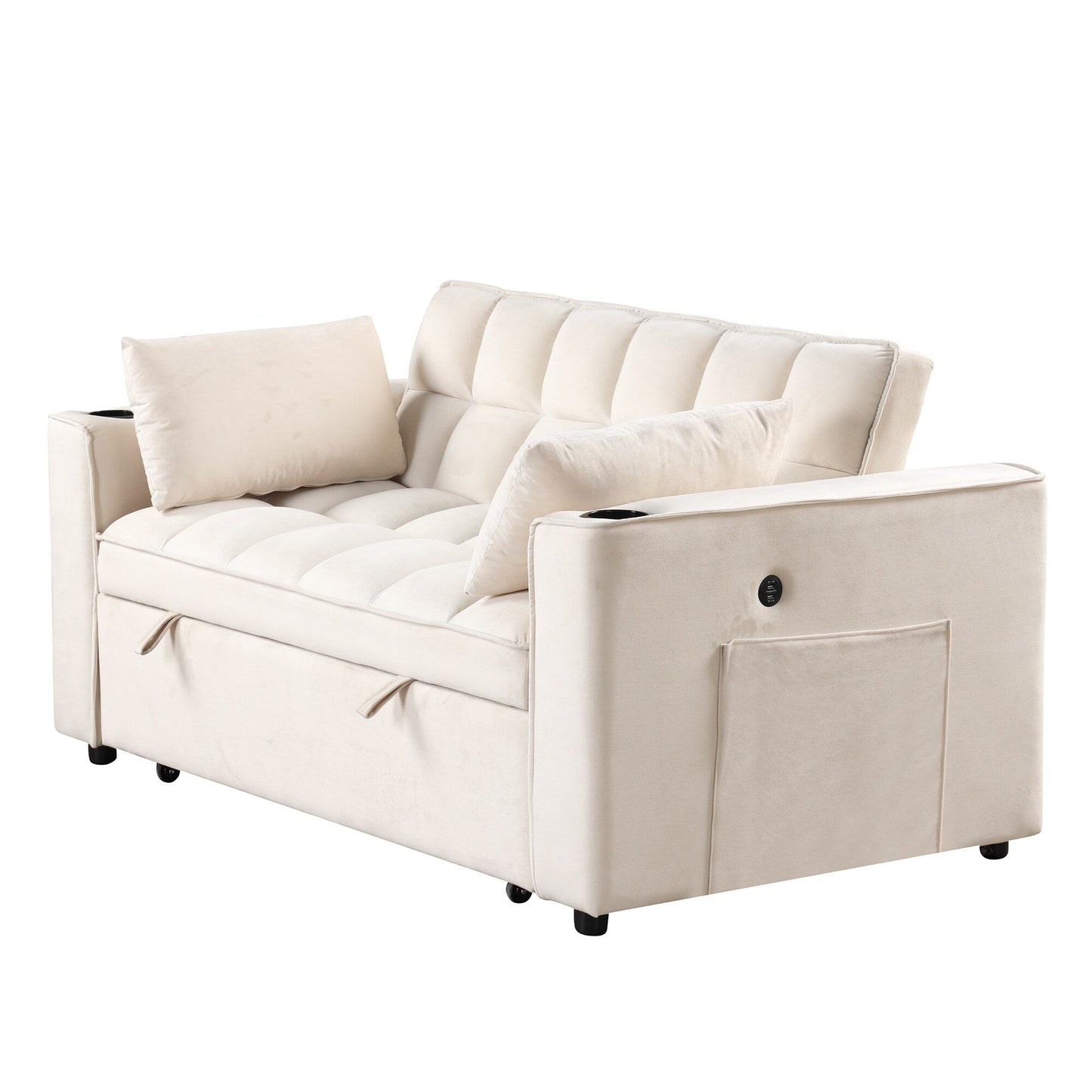 Roomfitters 58 4-1 Multi-functional Sofa Bed with Cup Holder and USB Port for Living Room or Apartments