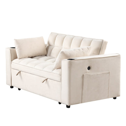 Roomfitters 58 4-1 Multi-functional Sofa Bed with Cup Holder and USB Port for Living Room or Apartments