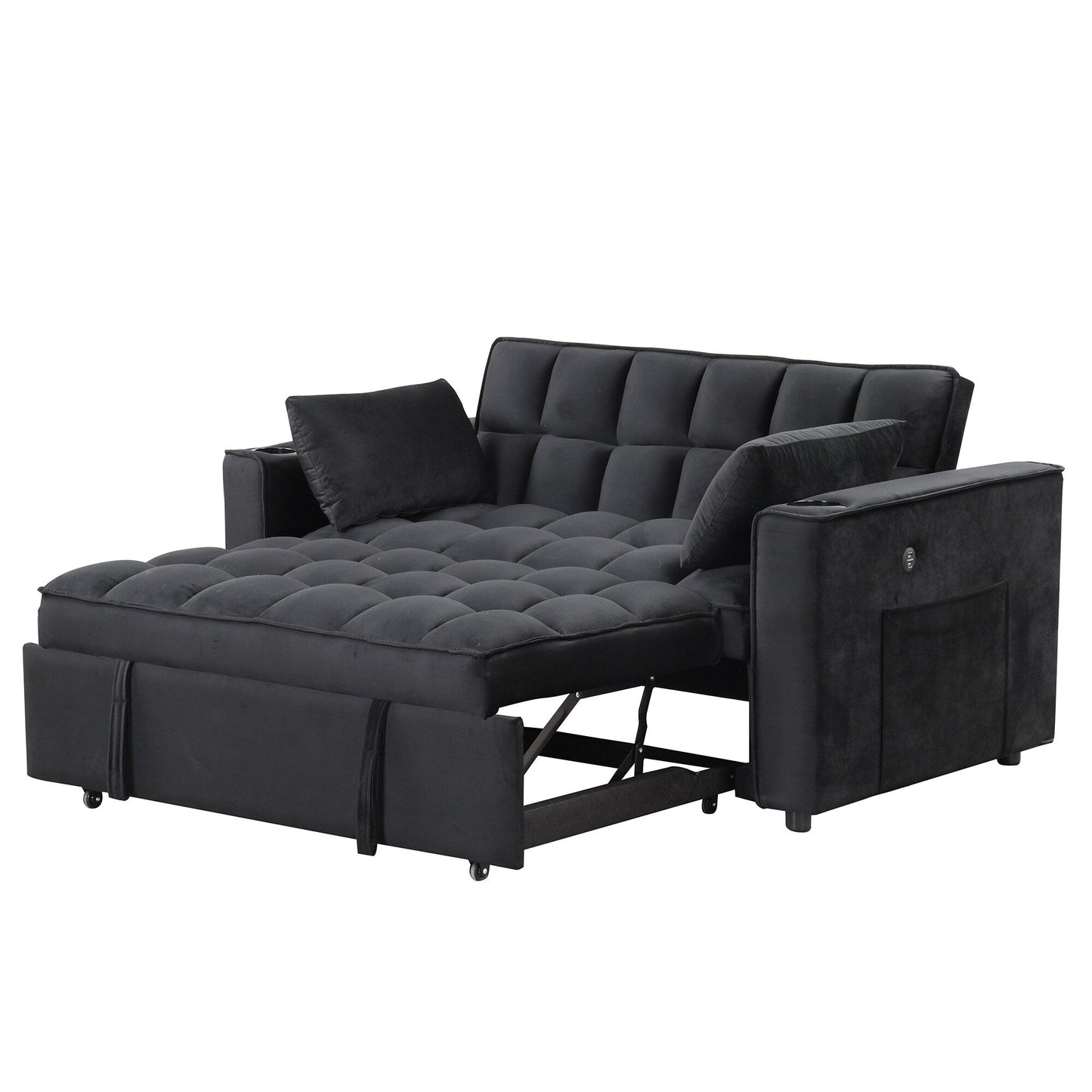Roomfitters 58 4-1 Multi-functional Sofa Bed with Cup Holder and USB Port for Living Room or Apartments