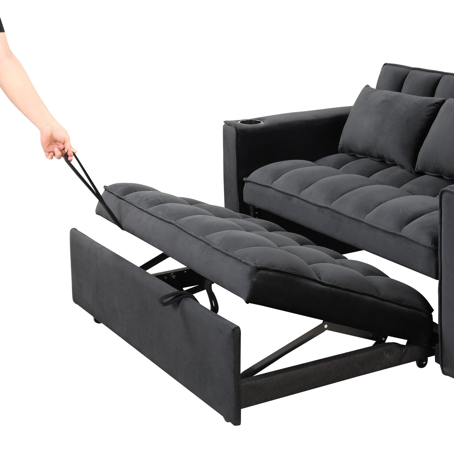 Roomfitters 58 4-1 Multi-functional Sofa Bed with Cup Holder and USB Port for Living Room or Apartments