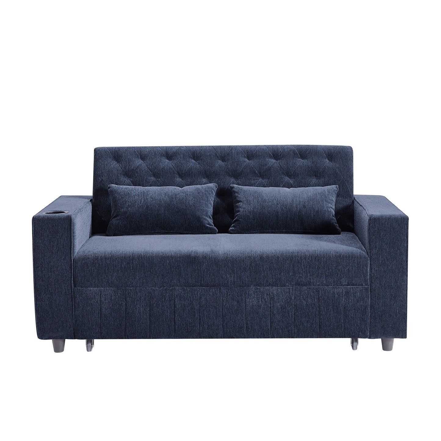 Roomfitters 61.4 Pull-Out Convertible Loveseat Sofa Bed with Adjustable Backrest for Living Room