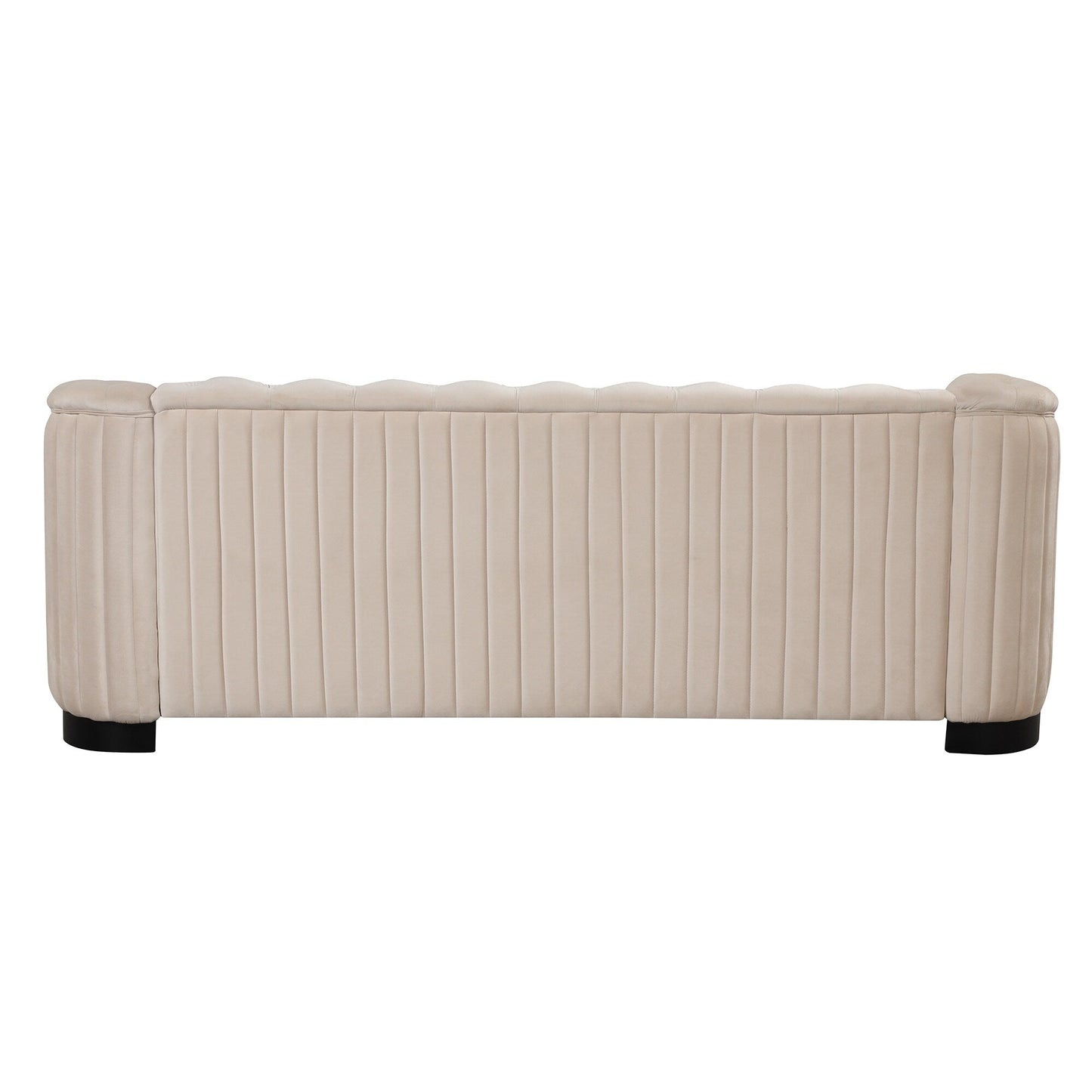 Roomfitters 82.4 Mid Century Modern Velvet Sofa Couch with Rubber Wood Legs and Thick Removable Seat Cushion, 3-Seater