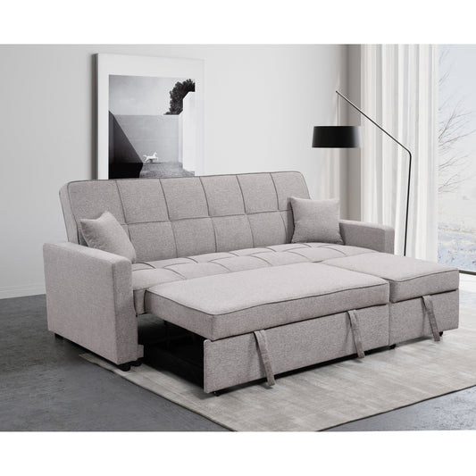 Roomfitters 83 Oversized Upholstered Sofa Bed with Pull-Out Couch Bed & Adjustable Backrest, 3-Seater Convertible Sleeper Sofa